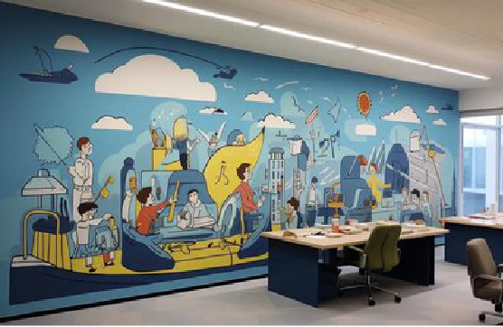 丘北办公室墙绘的特点。